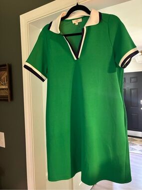 entro Green Polo Mini Dress with White and Navy Trim